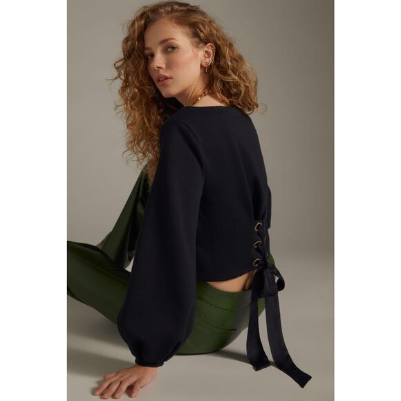 Anthropologie Maeve Corset Sweatshirt - New - Size Large - Picture 1 of 5